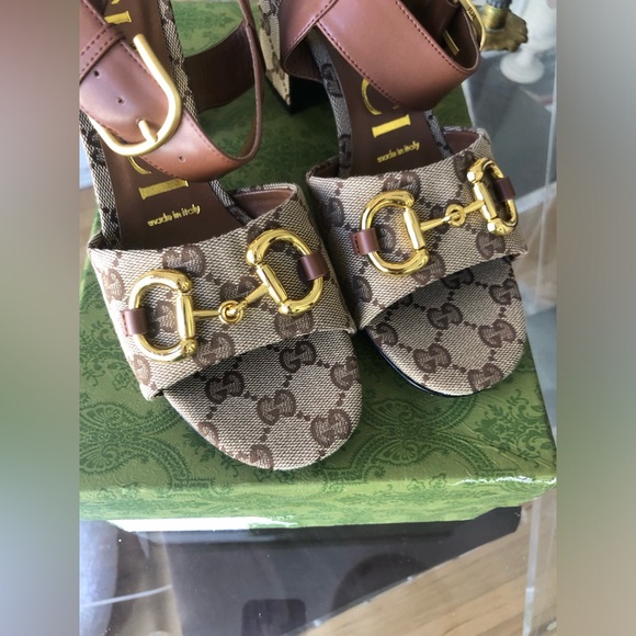 Gucci sandals heels GG monogram size 38 - Picture 5 of 7
